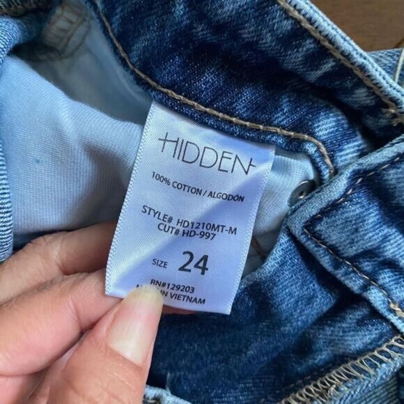 HIDDEN Women The Zoey Classic Tapered Jeans Cotton Size 24 Comfort HD1210MT New - Picture 4 of 13